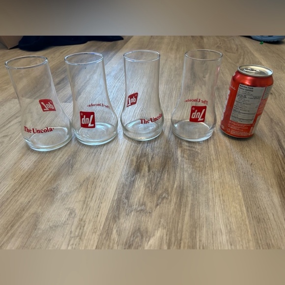 Vintage retro 1970’s rare 7UP ‘THE UNCOLA’  soda glassware glasses  cups - Picture 2 of 4